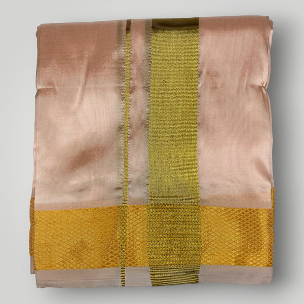 Horad Premium Art Silk Rose Gold Dhoti