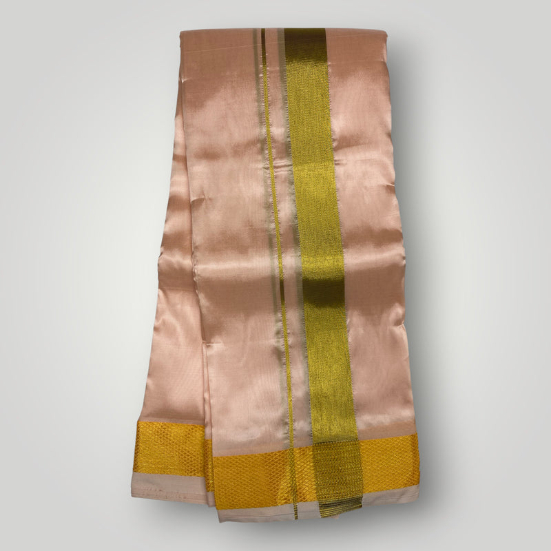 Horad Premium Art Silk Rose Gold Dhoti