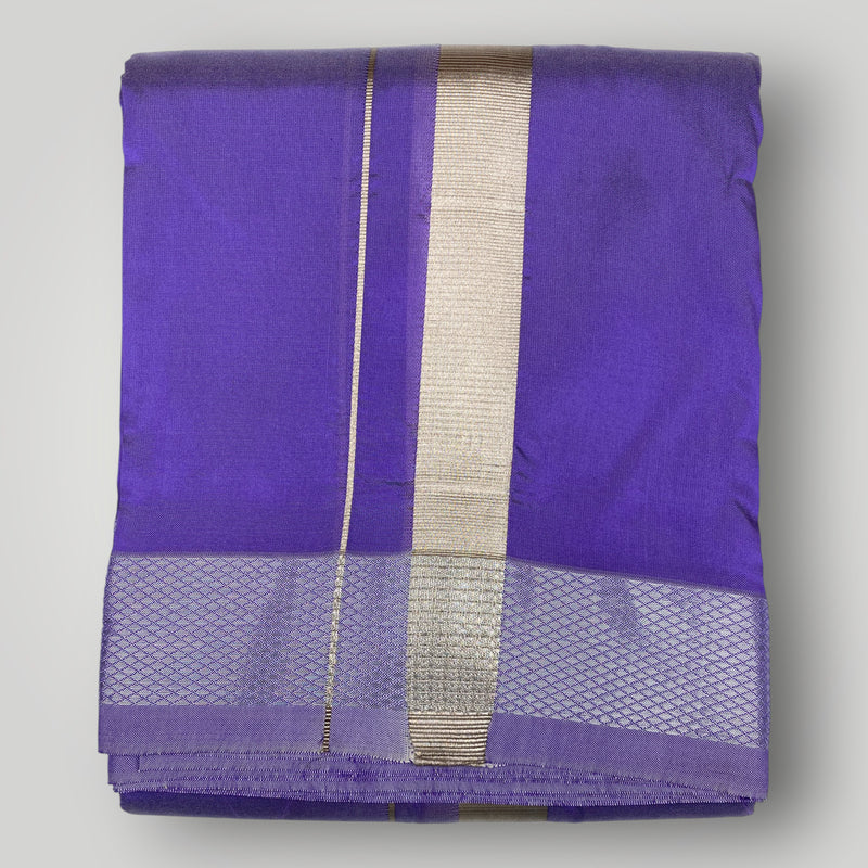 Horad Premium Art Silk Dark Voilet Dhoti
