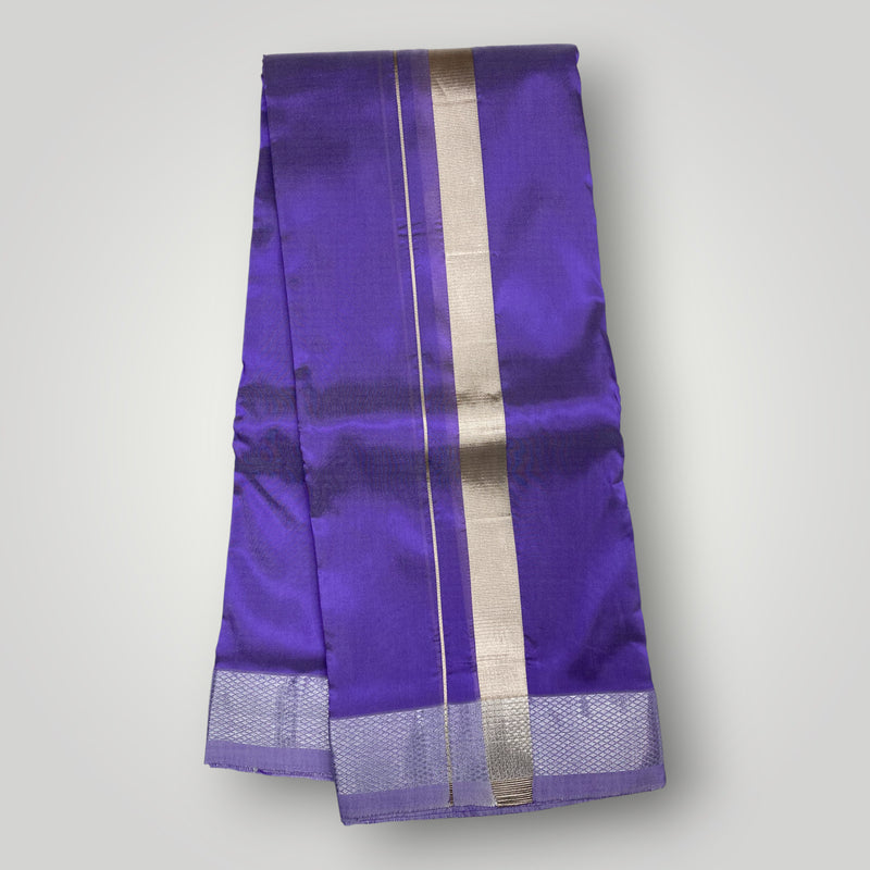 Horad Premium Art Silk Dark Voilet Dhoti