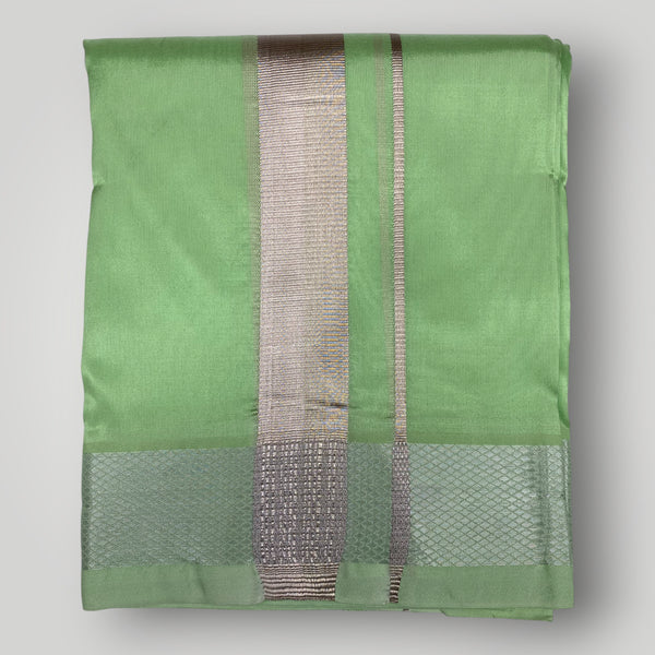 Horad Premium Art Silk Apple Green Dhoti