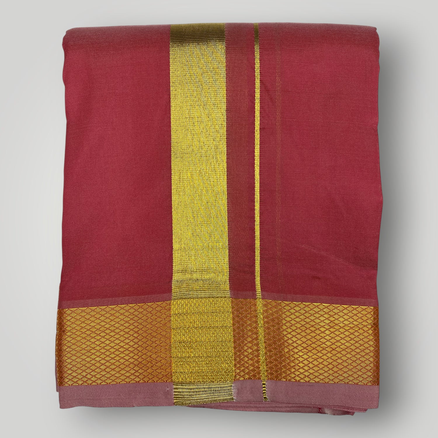 Horad Premium Art Silk Chilli Red Dhoti – HORAD