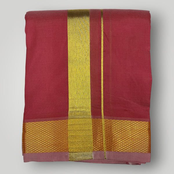 Horad Premium Art Silk Chilli Red Dhoti