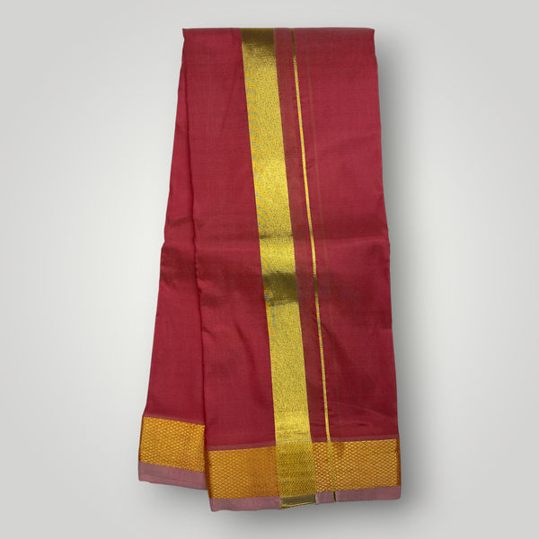 Horad Premium Art Silk Chilli Red Dhoti
