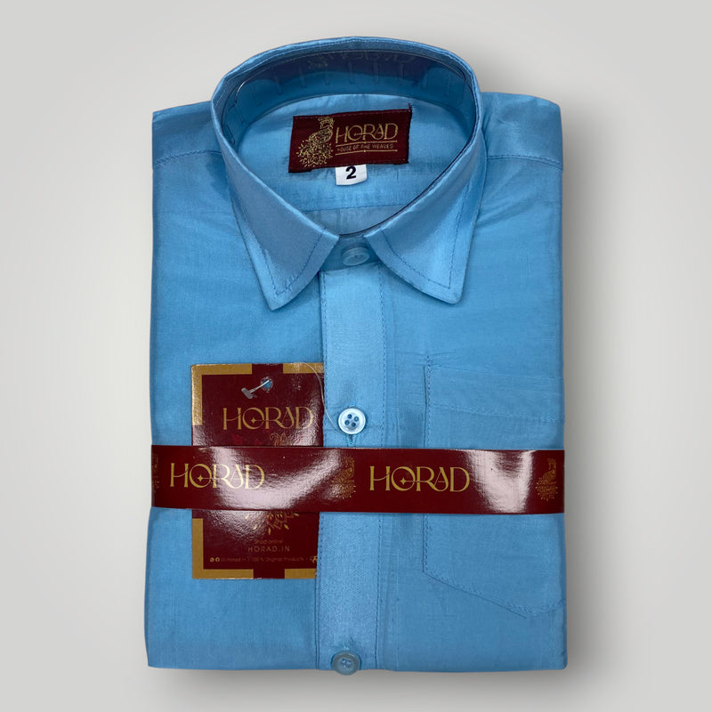Horad Premium Art Silk Sky Blue Kids Set