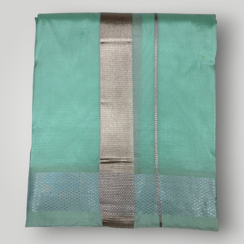 HORAD Premium Art Silk M.L.Green Dhoti + Belt