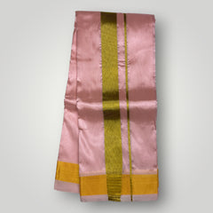 HORAD Premium Art Silk Petal Pink Dhoti with Shirt Material