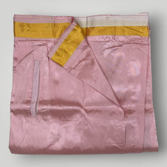 Horad Premium Art Silk Petal Pink Shirt + Welcro Dhoti + Angavastram