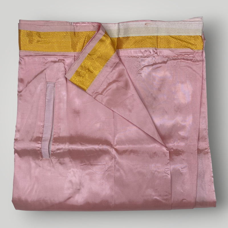 Horad Premium Art Silk Petal Pink Shirt + Welcro Dhoti