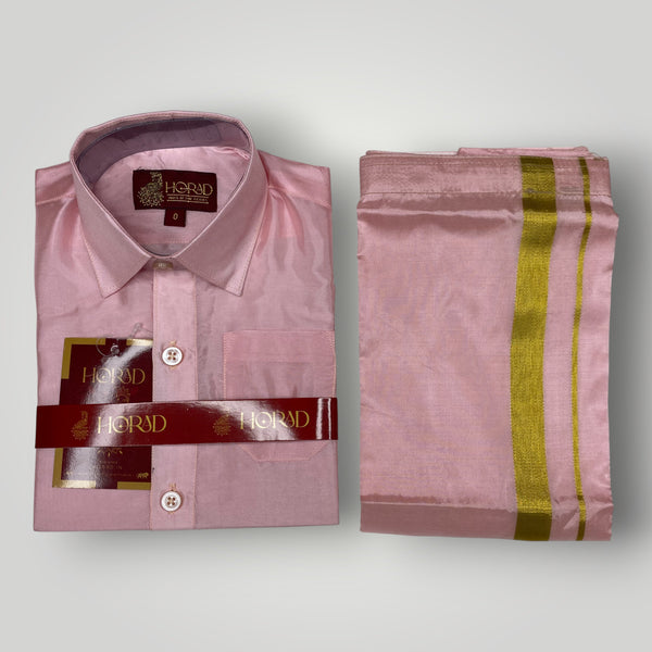 Horad Premium Art Silk Petal Pink Kids Set