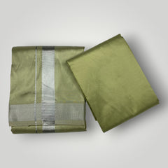 HORAD Premium Art Silk FIR.Green Dhoti with Shirt Material