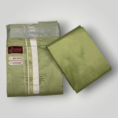 HORAD Premium Art Silk FIR.Green Welcro Dhoti with Shirt Material