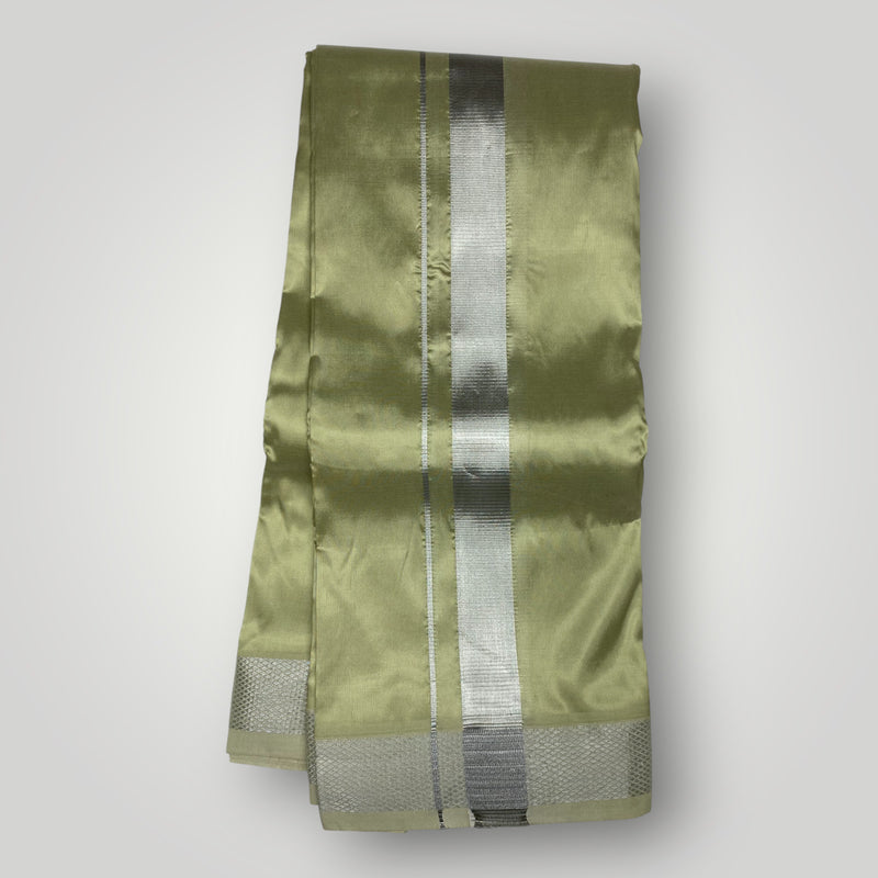 HORAD Premium Art Silk FIR.Green Dhoti with Shirt Material + Belt