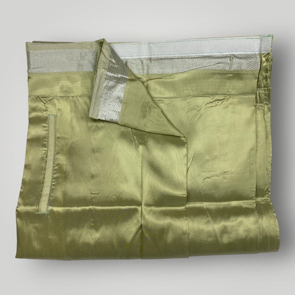 HORAD Premium Art Silk FIR.Green Welcro Dhoti with Shirt Material + Angavastram