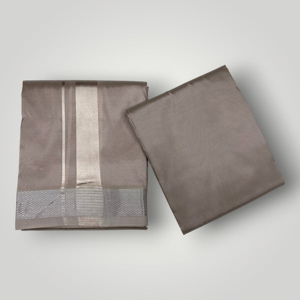 HORAD Premium Art Silk Sandstone  Dhoti with Shirt Material