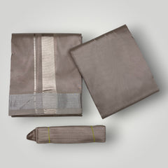 HORAD Premium Art Silk Sandstone  Dhoti + Angavastram + Belt (10X6)