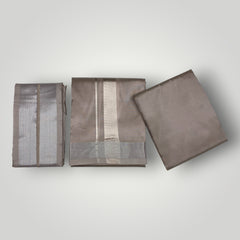 HORAD Premium Art Silk Sandstone Shirt Material (3 Meter) + (9X5) Dhoti + Angavastram