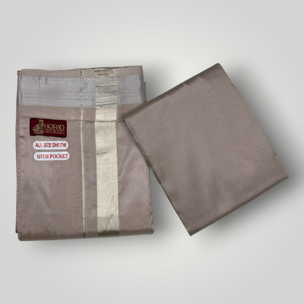 HORAD Premium Art Silk Sandstone Welcro Dhoti with Shirt Material
