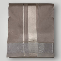 HORAD Premium Art Silk Sandstone Dhoti + Angavastram + Belt (8X4)
