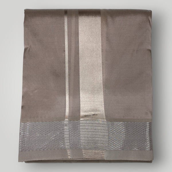 HORAD Premium Art Silk Sandstone Dhoti with Shirt Material + Angavastram