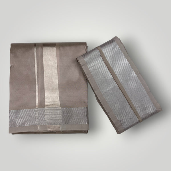 HORAD Premium Art Silk Sandstone  Dhoti + Angavastram (10X6)