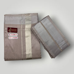 Horad Premium Art Silk Sandstone Welcro Dhoti + Angavastram