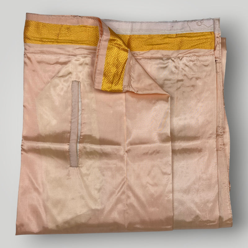 Horad Premium Art Silk Dad and Son Rose Gold Shirt + Welcro Dhoti + Angavastram