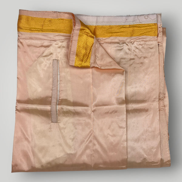 Horad Premium Art Silk Rose Gold Welcro Dhoti + Angavastram