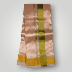 HORAD Premium Art Silk Rose Gold Dhoti + Angavastram (9X5)