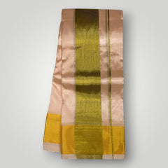 Horad Premium Art Silk Dad and Son Rose Gold Shirt + Dhoti