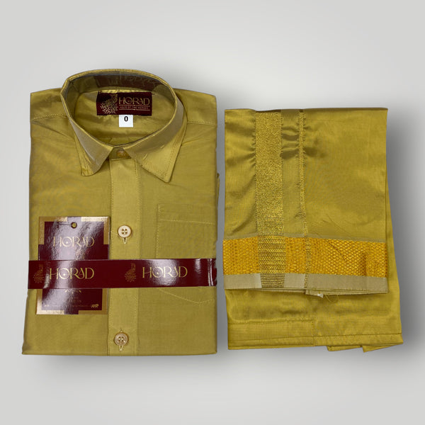Horad Premium Art Silk Dark Gold Kids Set