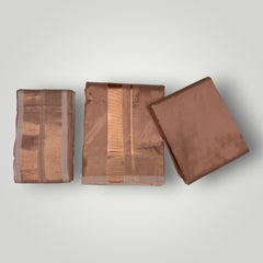 HORAD Premium Art Silk Copper  Shirt Material (3 Meter) + (9X5) Dhoti + Angavastram