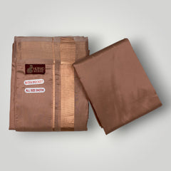 HORAD Premium Art Silk Copper  Welcro Dhoti with Shirt Material