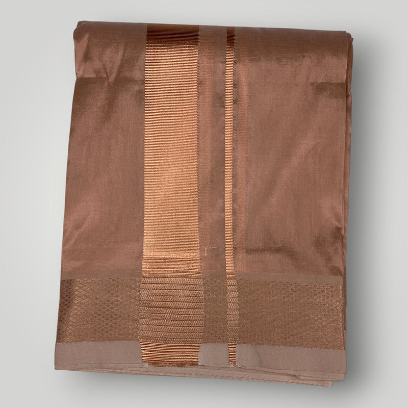 HORAD Premium Art Silk Copper  Dhoti + Angavastram (10X6)