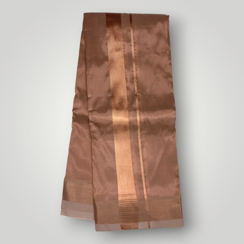 Horad Premium Art Silk Copper Shirt + Dhoti + Belt