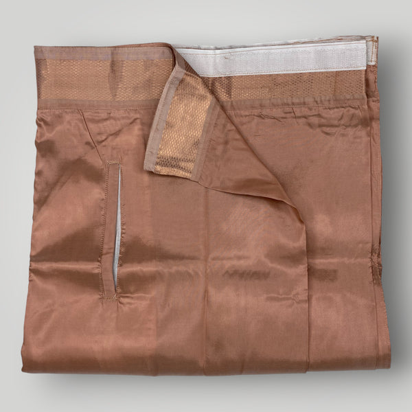 HORAD Premium Art Silk Copper  Welcro Dhoti with Shirt Material + Angavastram