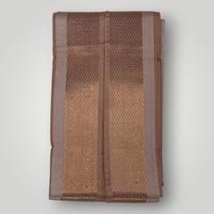 HORAD Premium Art Silk Copper  Dhoti + Angavastram + Belt (10X6)