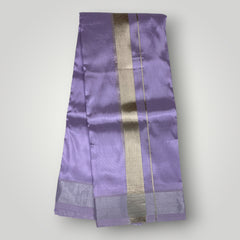 Horad Premium Art Silk Dad and Son Lavender Shirt + Dhoti + Angavastram + Belt