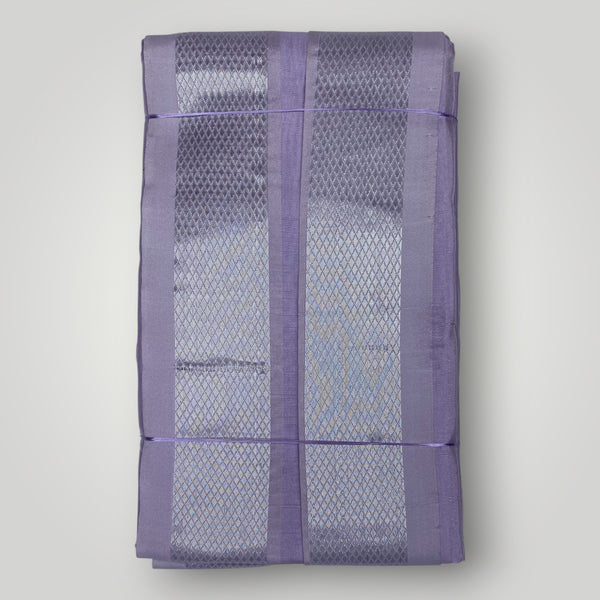 Horad Premium Art Silk Lavender Welcro Dhoti + Angavastram