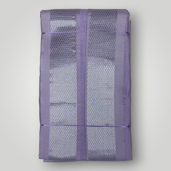 Horad Premium Art Silk Lavender Shirt + Dhoti +  Angavastram