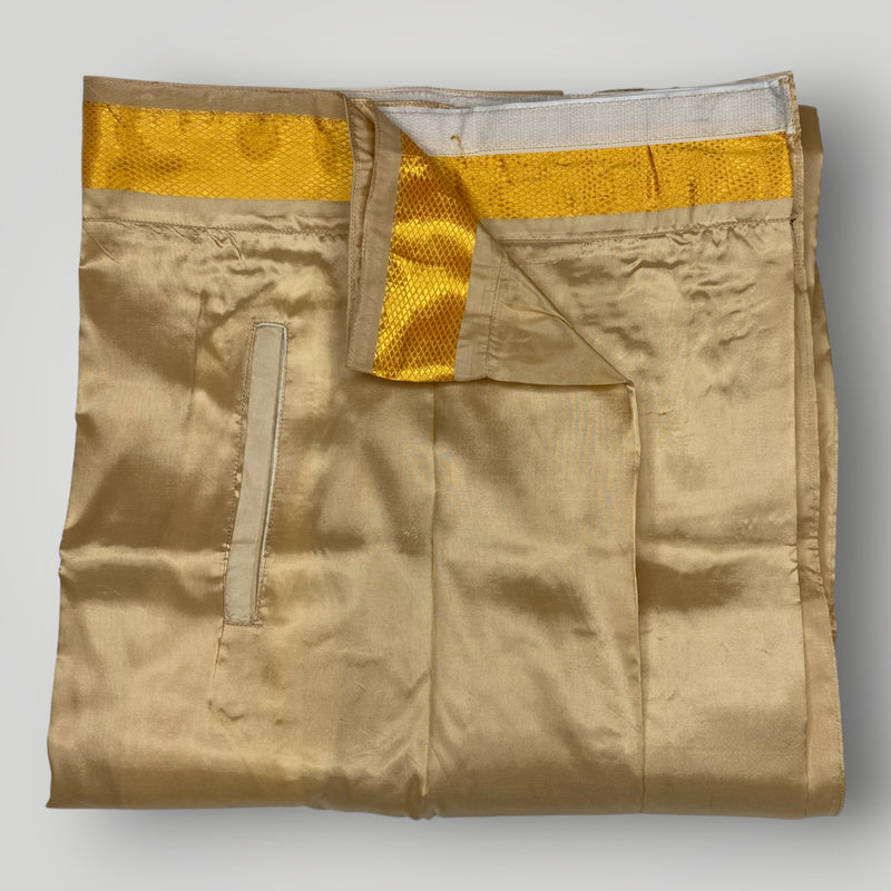 Horad Premium Art Silk Light Gold  Shirt + Welcro Dhoti