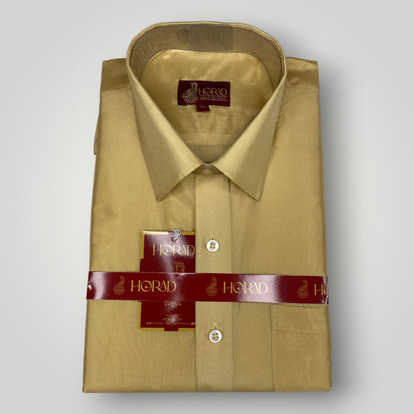 Horad Premium Art Silk Light Gold  Shirt + Dhoti + Belt