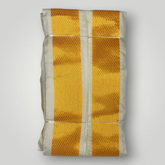 Horad Premium Art Silk Cream  Shirt + Cream with Gold Border Dhoti + Angavastram + Belt