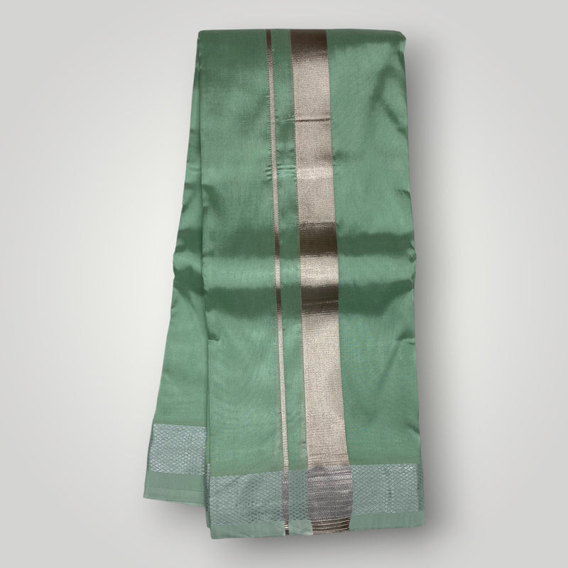 HORAD Premium Art Silk Pista Green Dhoti with Shirt Material + Belt