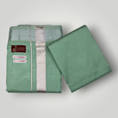 HORAD Premium Art Silk Pista Green Welcro Dhoti with Shirt Material