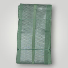 HORAD Premium Art Silk Pista Green Dhoti with Shirt Material + Angavastram + Belt