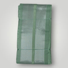 Horad Premium Art Silk Dad and Son Pista Green Shirt + Dhoti + Angavastram + Belt