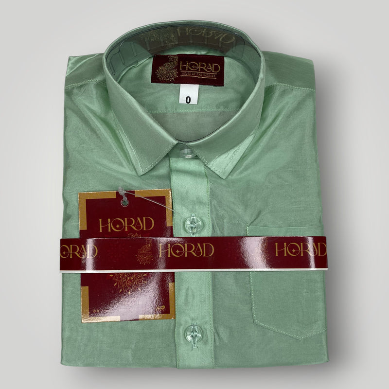 Horad Premium Art Silk Pista Green Kids Set