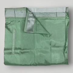 Horad Premium Art Silk Dad and Son Pista Green Shirt + Welcro Dhoti + Angavastram