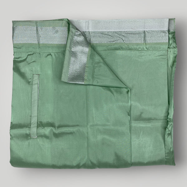 Horad Premium Art Silk Pista Green Shirt + Welcro Dhoti